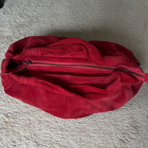 Free People Wild Suede Hobo Tote Red - Picture 5 of 9